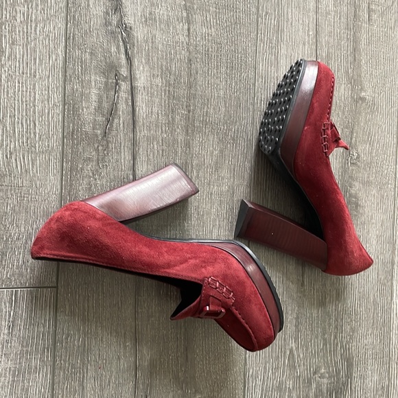 TOD’S SUEDE PLATFORM PUMPS MADE IN ITALY SIZE 351/2 - Picture 4 of 8